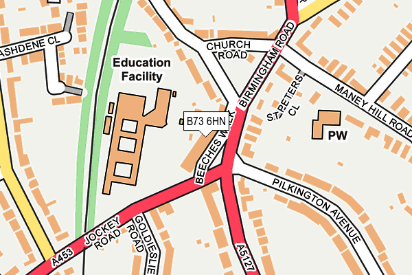 B73 6HN map - OS OpenMap – Local (Ordnance Survey) B73 6HN map - OS OpenMap – Local (Ordnance Survey)