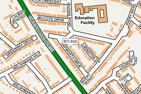 B73 6QG map - OS OpenMap – Local (Ordnance Survey) B73 6QG map - OS OpenMap – Local (Ordnance Survey)