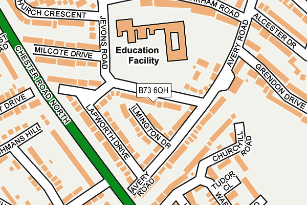 B73 6QH map - OS OpenMap – Local (Ordnance Survey) B73 6QH map - OS OpenMap – Local (Ordnance Survey)