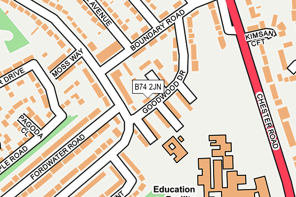 B74 2JN map - OS OpenMap – Local (Ordnance Survey) B74 2JN map - OS OpenMap – Local (Ordnance Survey)