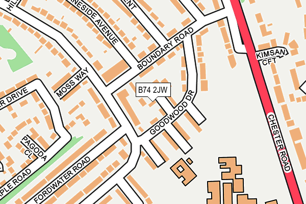 B74 2JW map - OS OpenMap – Local (Ordnance Survey) B74 2JW map - OS OpenMap – Local (Ordnance Survey)