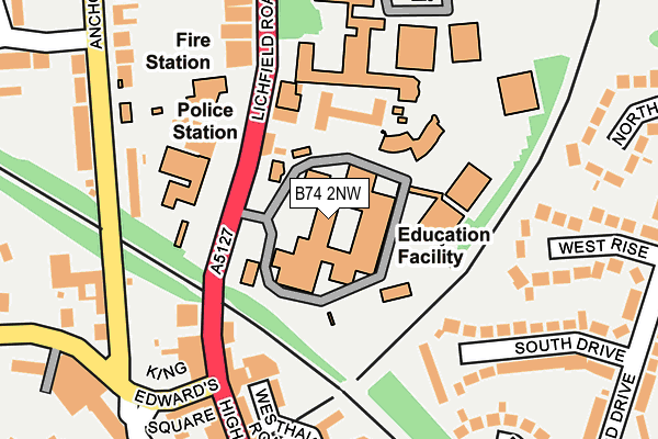 B74 2NW map - OS OpenMap – Local (Ordnance Survey) B74 2NW map - OS OpenMap – Local (Ordnance Survey)