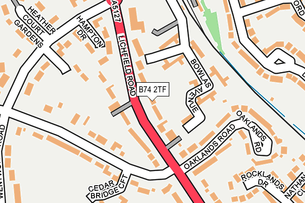 B74 2TF map - OS OpenMap – Local (Ordnance Survey) B74 2TF map - OS OpenMap – Local (Ordnance Survey)