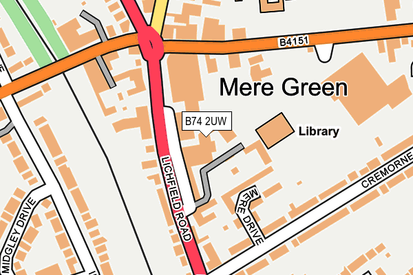 B74 2UW map - OS OpenMap – Local (Ordnance Survey) B74 2UW map - OS OpenMap – Local (Ordnance Survey)