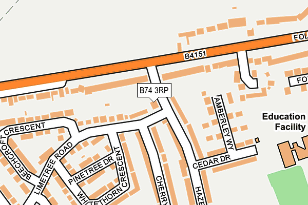 B74 3RP map - OS OpenMap – Local (Ordnance Survey) B74 3RP map - OS OpenMap – Local (Ordnance Survey)