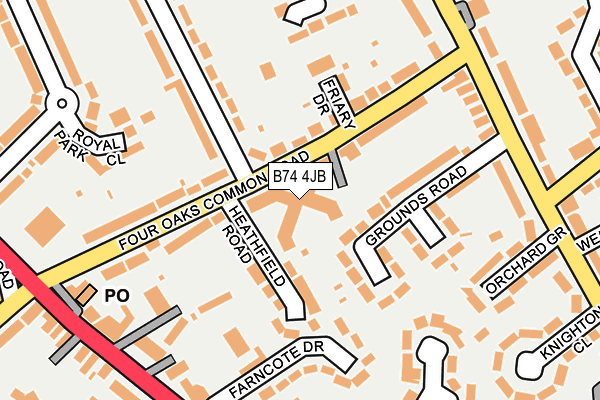 B74 4JB map - OS OpenMap – Local (Ordnance Survey) B74 4JB map - OS OpenMap – Local (Ordnance Survey)