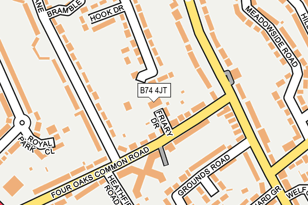 B74 4JT map - OS OpenMap – Local (Ordnance Survey) B74 4JT map - OS OpenMap – Local (Ordnance Survey)