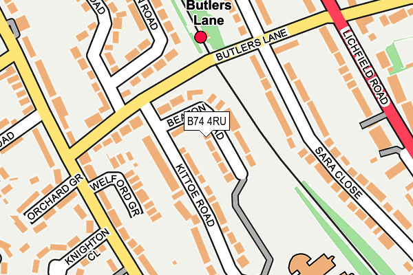 B74 4RU map - OS OpenMap – Local (Ordnance Survey) B74 4RU map - OS OpenMap – Local (Ordnance Survey)