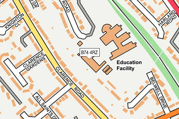B74 4RZ map - OS OpenMap – Local (Ordnance Survey) B74 4RZ map - OS OpenMap – Local (Ordnance Survey)