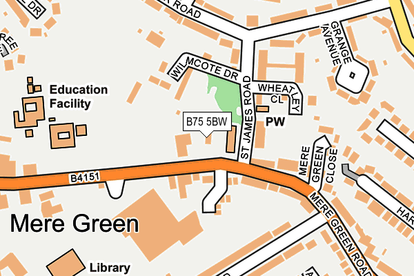 B75 5BW map - OS OpenMap – Local (Ordnance Survey) B75 5BW map - OS OpenMap – Local (Ordnance Survey)