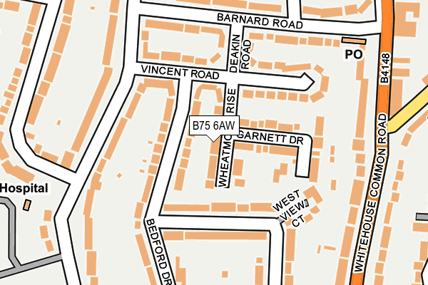 B75 6AW map - OS OpenMap – Local (Ordnance Survey) B75 6AW map - OS OpenMap – Local (Ordnance Survey)