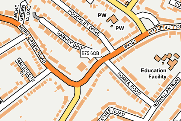 B75 6QB map - OS OpenMap – Local (Ordnance Survey) B75 6QB map - OS OpenMap – Local (Ordnance Survey)