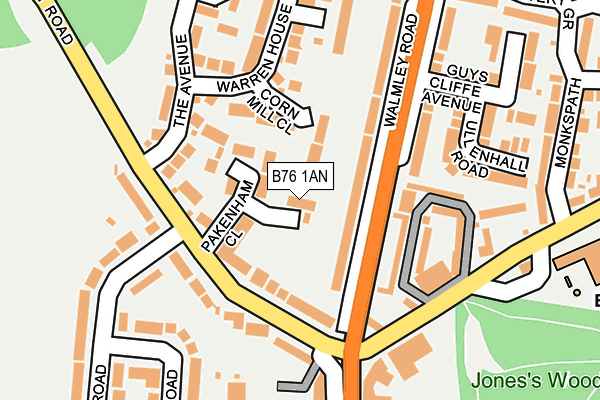 B76 1AN map - OS OpenMap – Local (Ordnance Survey) B76 1AN map - OS OpenMap – Local (Ordnance Survey)