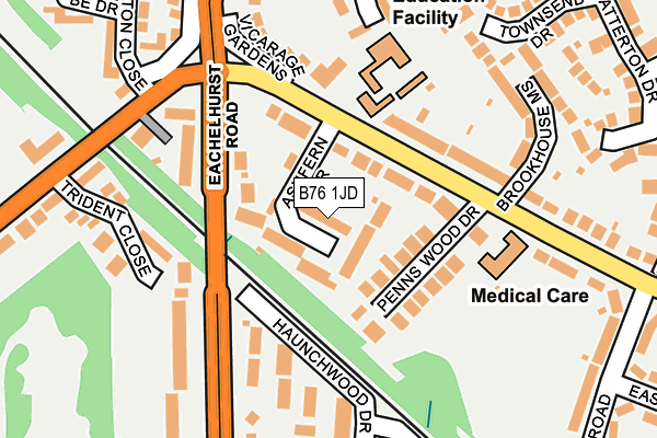 B76 1JD map - OS OpenMap – Local (Ordnance Survey) B76 1JD map - OS OpenMap – Local (Ordnance Survey)