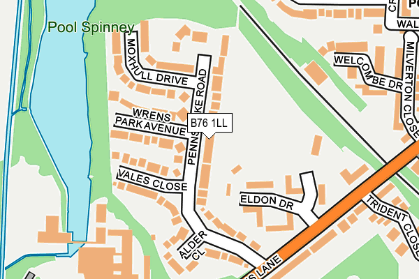 B76 1LL map - OS OpenMap – Local (Ordnance Survey) B76 1LL map - OS OpenMap – Local (Ordnance Survey)