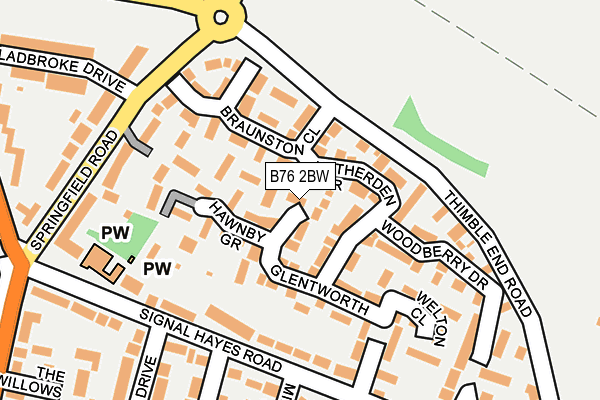 B76 2BW map - OS OpenMap – Local (Ordnance Survey) B76 2BW map - OS OpenMap – Local (Ordnance Survey)