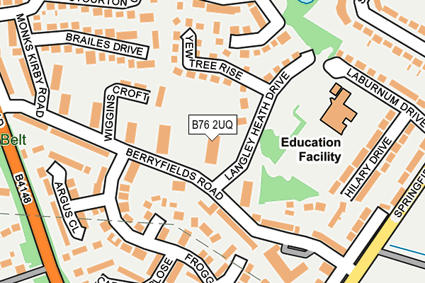 B76 2UQ map - OS OpenMap – Local (Ordnance Survey) B76 2UQ map - OS OpenMap – Local (Ordnance Survey)