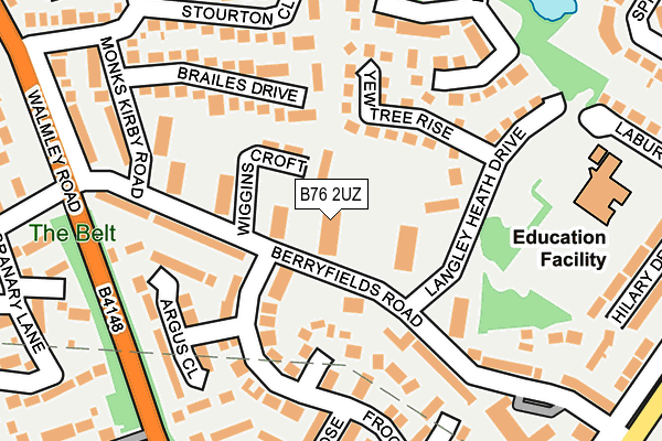 B76 2UZ map - OS OpenMap – Local (Ordnance Survey) B76 2UZ map - OS OpenMap – Local (Ordnance Survey)