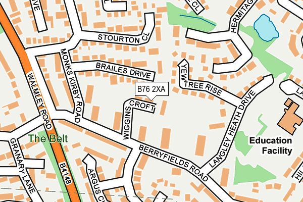B76 2XA map - OS OpenMap – Local (Ordnance Survey) B76 2XA map - OS OpenMap – Local (Ordnance Survey)