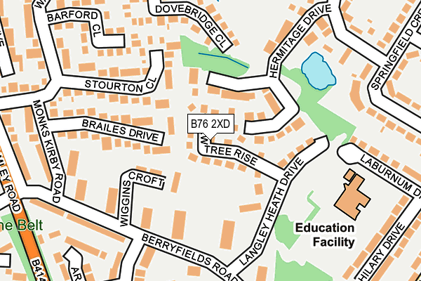 B76 2XD map - OS OpenMap – Local (Ordnance Survey) B76 2XD map - OS OpenMap – Local (Ordnance Survey)