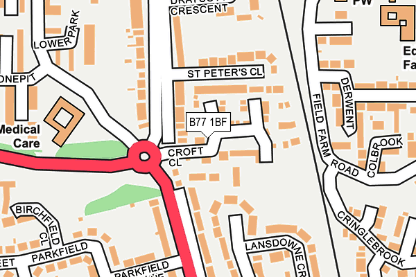 B77 1BF map - OS OpenMap – Local (Ordnance Survey) B77 1BF map - OS OpenMap – Local (Ordnance Survey)