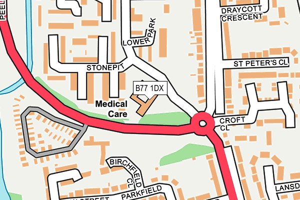 B77 1DX map - OS OpenMap – Local (Ordnance Survey) B77 1DX map - OS OpenMap – Local (Ordnance Survey)