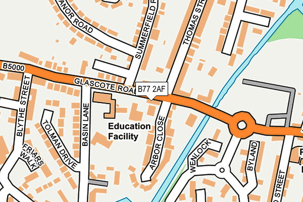 B77 2AF map - OS OpenMap – Local (Ordnance Survey) B77 2AF map - OS OpenMap – Local (Ordnance Survey)