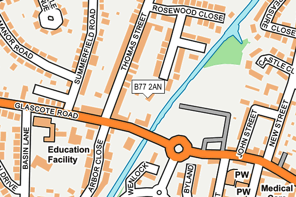 B77 2AN map - OS OpenMap – Local (Ordnance Survey) B77 2AN map - OS OpenMap – Local (Ordnance Survey)