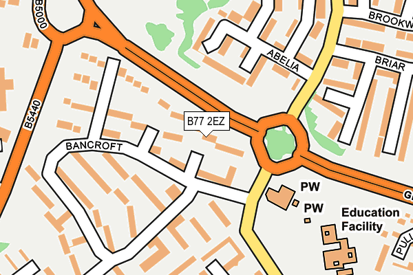 B77 2EZ map - OS OpenMap – Local (Ordnance Survey) B77 2EZ map - OS OpenMap – Local (Ordnance Survey)