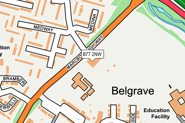 B77 2NW map - OS OpenMap – Local (Ordnance Survey) B77 2NW map - OS OpenMap – Local (Ordnance Survey)