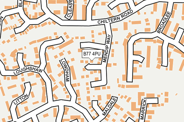 B77 4PU map - OS OpenMap – Local (Ordnance Survey) B77 4PU map - OS OpenMap – Local (Ordnance Survey)