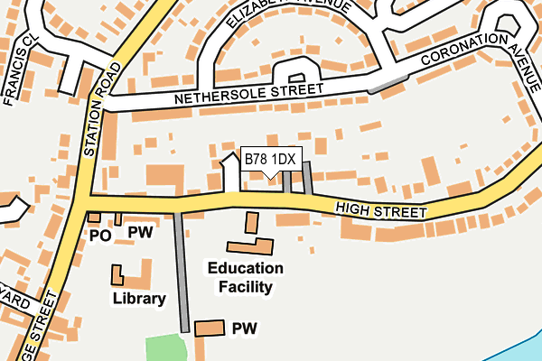 B78 1DX map - OS OpenMap – Local (Ordnance Survey) B78 1DX map - OS OpenMap – Local (Ordnance Survey)