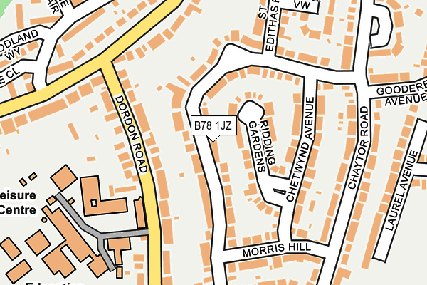 B78 1JZ map - OS OpenMap – Local (Ordnance Survey) B78 1JZ map - OS OpenMap – Local (Ordnance Survey)