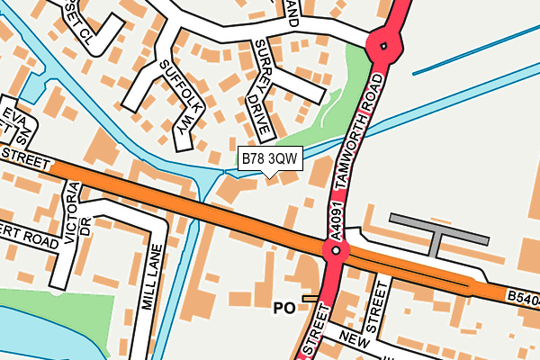 B78 3QW map - OS OpenMap – Local (Ordnance Survey) B78 3QW map - OS OpenMap – Local (Ordnance Survey)