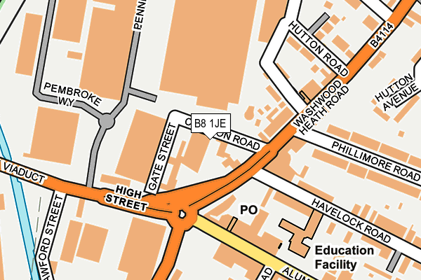 B8 1JE map - OS OpenMap – Local (Ordnance Survey) B8 1JE map - OS OpenMap – Local (Ordnance Survey)