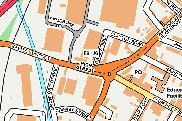 B8 1JG map - OS OpenMap – Local (Ordnance Survey) B8 1JG map - OS OpenMap – Local (Ordnance Survey)