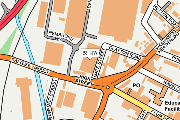 B8 1JW map - OS OpenMap – Local (Ordnance Survey) B8 1JW map - OS OpenMap – Local (Ordnance Survey)