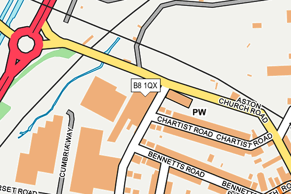B8 1QX map - OS OpenMap – Local (Ordnance Survey) B8 1QX map - OS OpenMap – Local (Ordnance Survey)