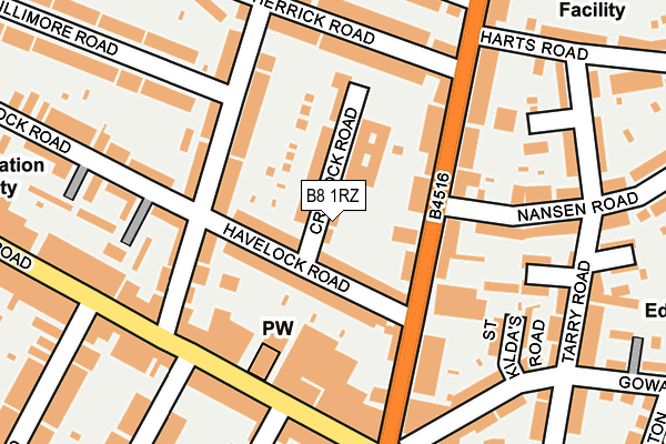 B8 1RZ map - OS OpenMap – Local (Ordnance Survey) B8 1RZ map - OS OpenMap – Local (Ordnance Survey)