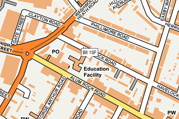 B8 1SF map - OS OpenMap – Local (Ordnance Survey) B8 1SF map - OS OpenMap – Local (Ordnance Survey)