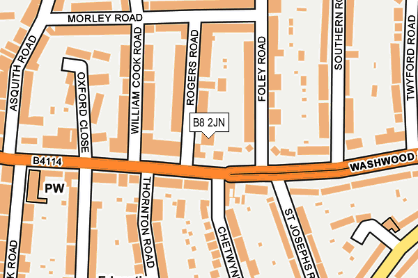 B8 2JN map - OS OpenMap – Local (Ordnance Survey) B8 2JN map - OS OpenMap – Local (Ordnance Survey)