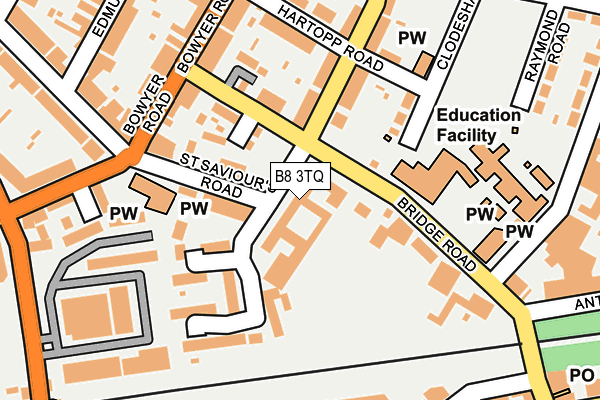 B8 3TQ map - OS OpenMap – Local (Ordnance Survey) B8 3TQ map - OS OpenMap – Local (Ordnance Survey)
