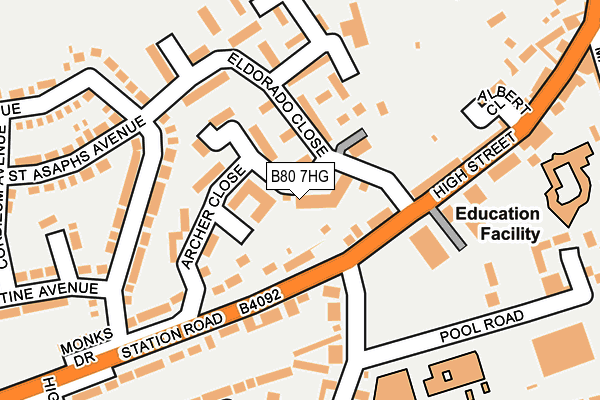 B80 7HG map - OS OpenMap – Local (Ordnance Survey) B80 7HG map - OS OpenMap – Local (Ordnance Survey)