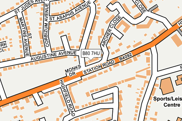 B80 7HU map - OS OpenMap – Local (Ordnance Survey) B80 7HU map - OS OpenMap – Local (Ordnance Survey)