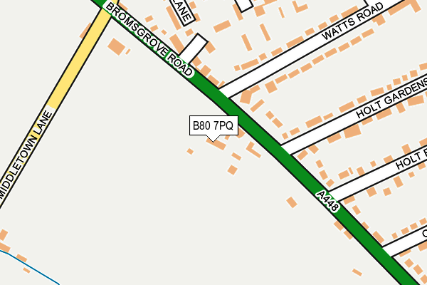 B80 7PQ map - OS OpenMap – Local (Ordnance Survey) B80 7PQ map - OS OpenMap – Local (Ordnance Survey)
