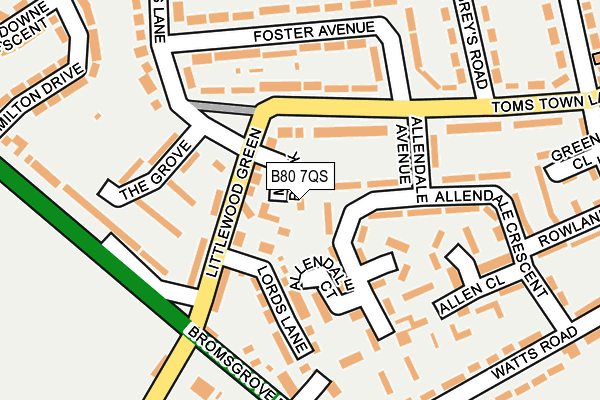 B80 7QS map - OS OpenMap – Local (Ordnance Survey) B80 7QS map - OS OpenMap – Local (Ordnance Survey)