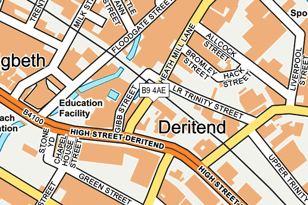 B9 4AE map - OS OpenMap – Local (Ordnance Survey)
