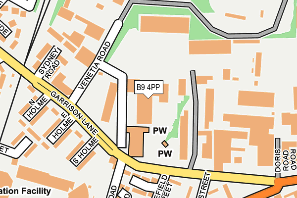 B9 4PP map - OS OpenMap – Local (Ordnance Survey)