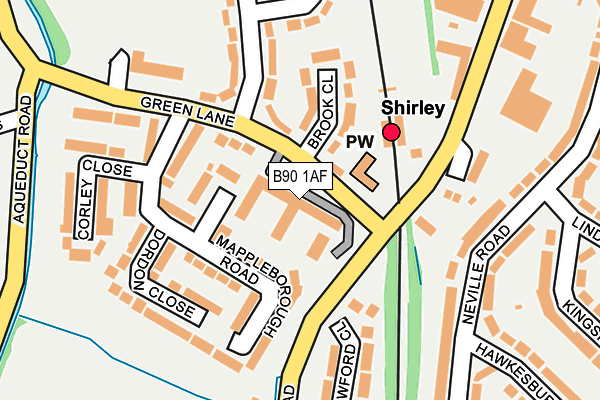 B90 1AF map - OS OpenMap – Local (Ordnance Survey) B90 1AF map - OS OpenMap – Local (Ordnance Survey)