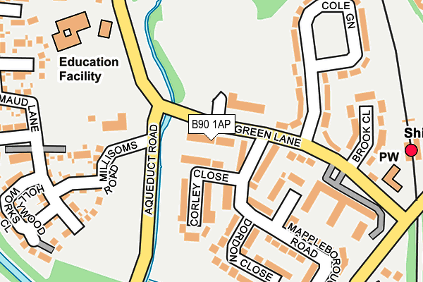 B90 1AP map - OS OpenMap – Local (Ordnance Survey) B90 1AP map - OS OpenMap – Local (Ordnance Survey)